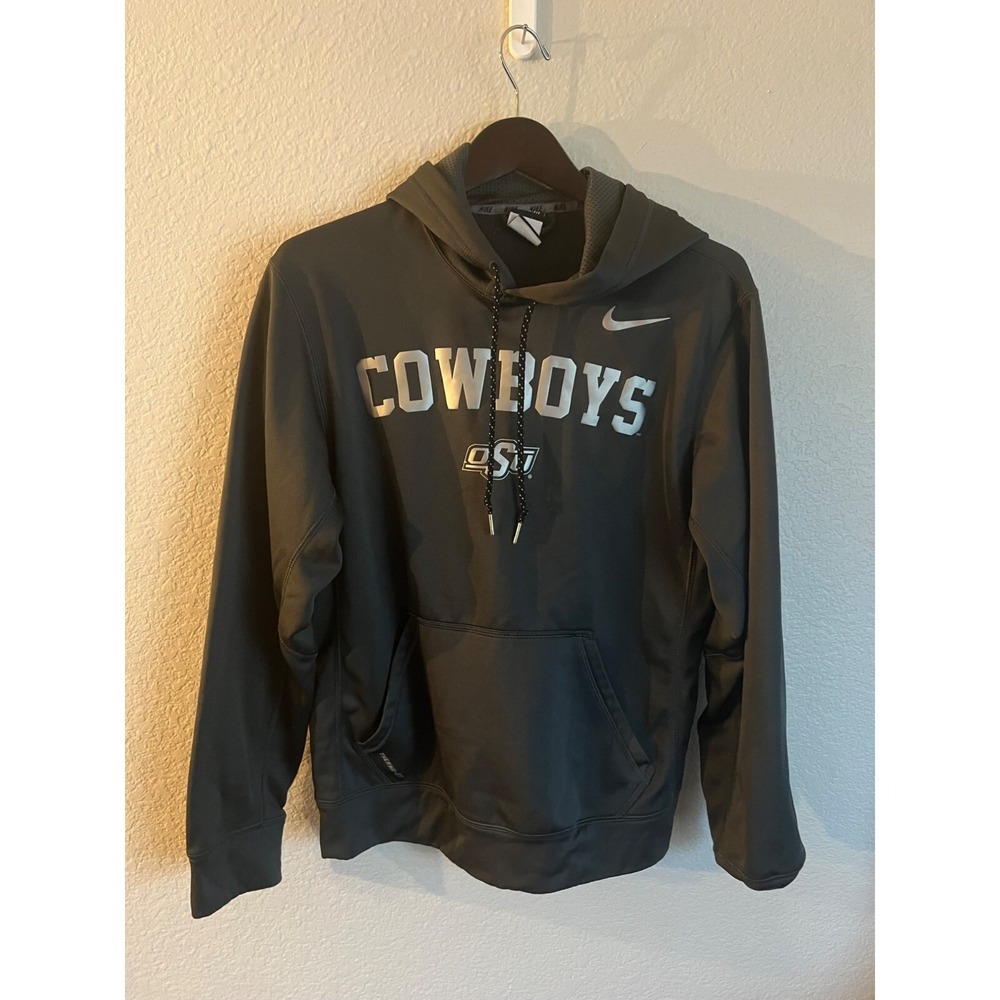 Nike Oklahoma State Cowboys Therma-FIT Hoodie Men's Charcoal Gray OSU Logo